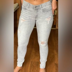 Express mid rise stretch grey denim jeggings